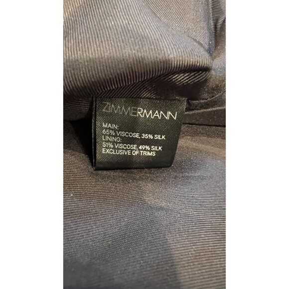 Zimmermann Painted Heart V Neck Dress Charcoal / Cream Size 2/ M - Picture 7 of 8